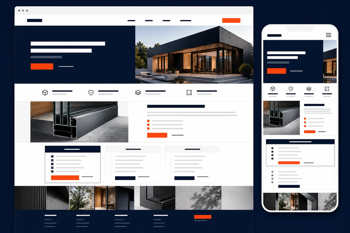 Responsive conversion landing page presented across desktop and mobile