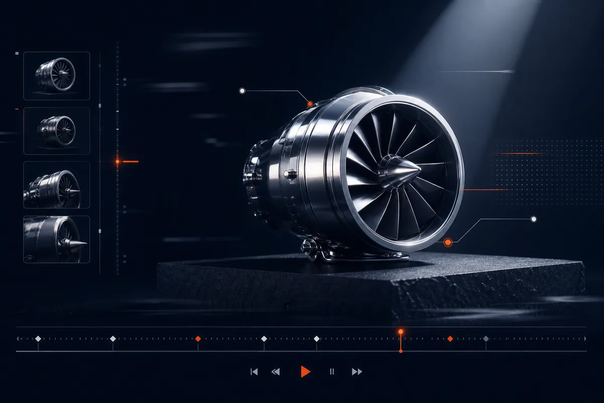 Interactive product experience with motion controls and a precision product render